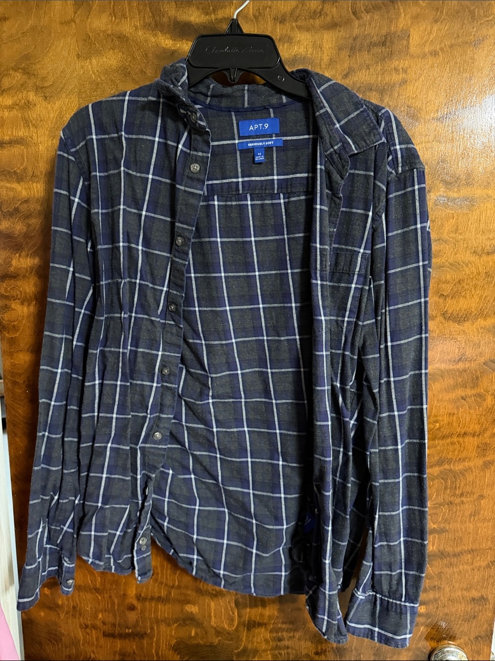 Apt. 9 Navy and White Plaid Lightweight Shirt Jacket